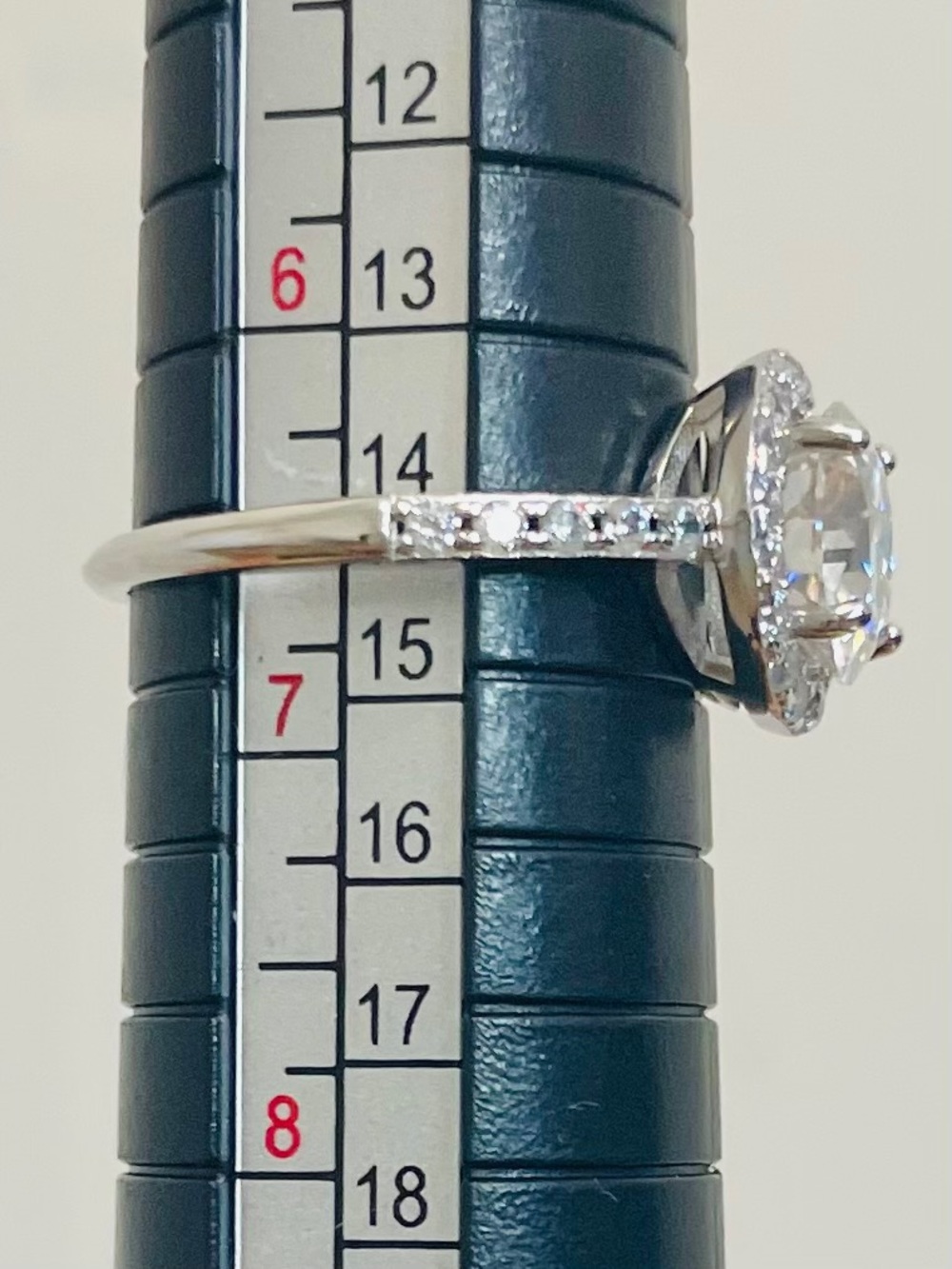 2.5 Carat Moissanite Halo Sterling Silver Engagement Ring with GRA NWT Gift Box - Picture 8 of 10